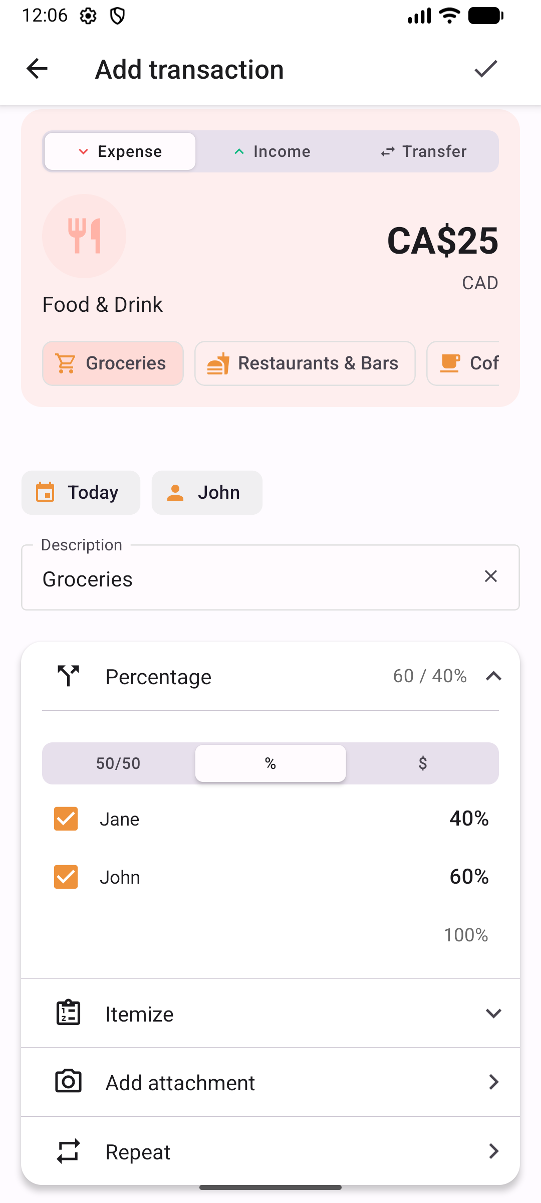 Assign each item to whoever ordered it